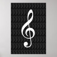 music notes, treble clef, cool graphic b&w