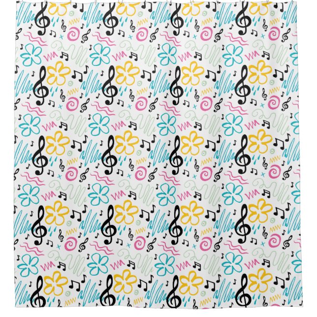 Music Notes Treble Clef Musician Gift 90s Style (Front)