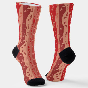 Music Notes Vertical Stripes Socks