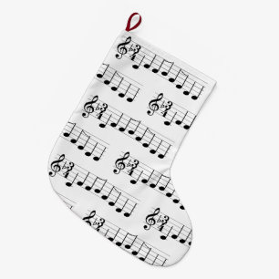 Music Notes We Wish You a Merry Christmas Chords Large Christmas Stocking