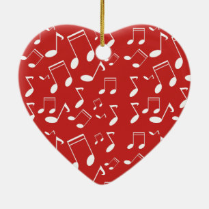 Music notes white ceramic ornament