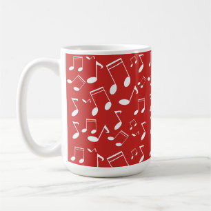 Music notes white coffee mug