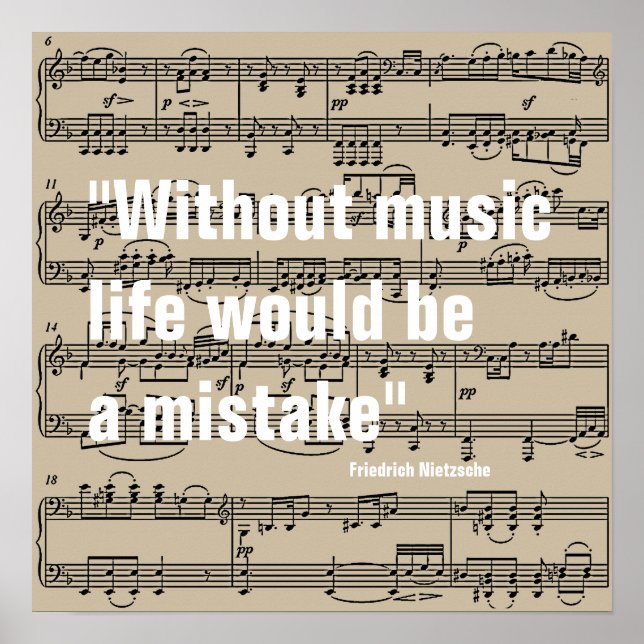music notes with quote poster (Front)