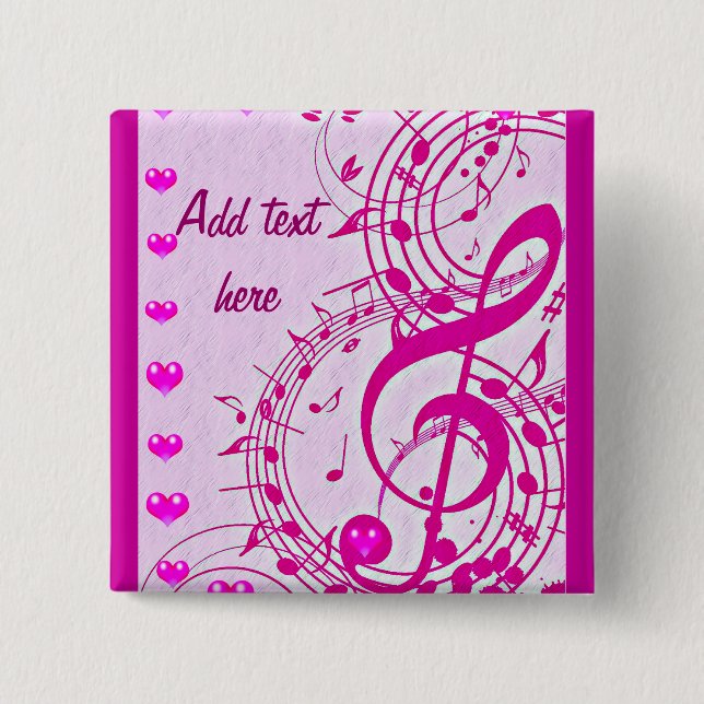 Music of love_ 2 inch square button (Front)