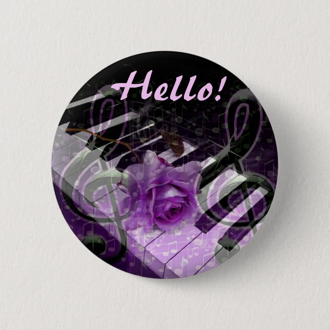 Music Of Love,Purle_ 2 Inch Round Button (Front)