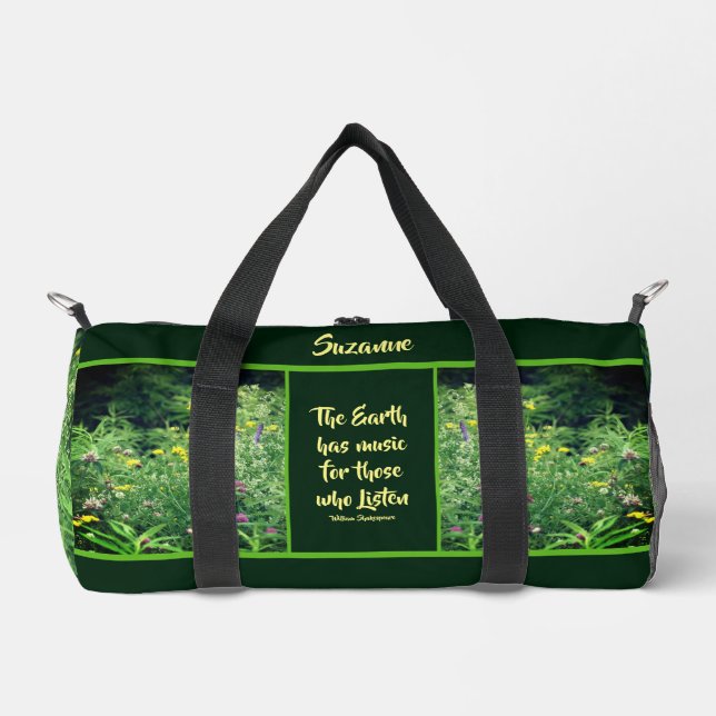 Music Of Nature Inspirational Quote Duffle Bag (Front)