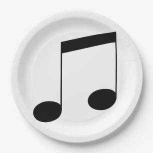Music One Black Beam Note, Paper Plate