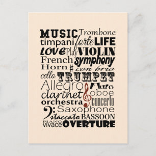 Music Orchestra Postcard