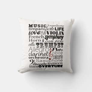 Music Orchestra Throw Pillow