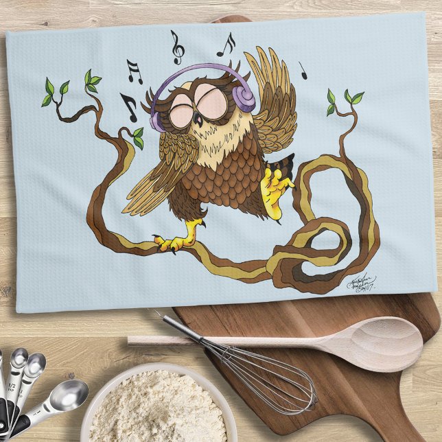 Music Owl Kitchen Towel (Creator Uploaded)