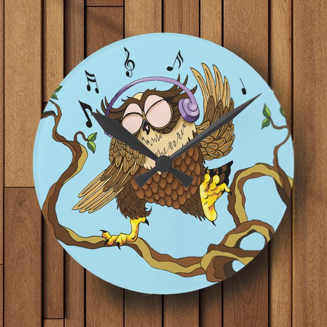 Music Owl Round Clock (Creator Uploaded)