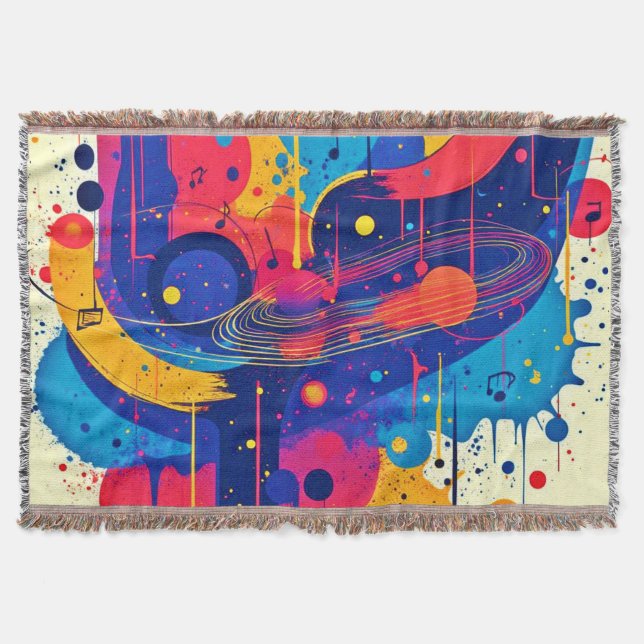 Music Paints Emotion Throw Blanket (Front)
