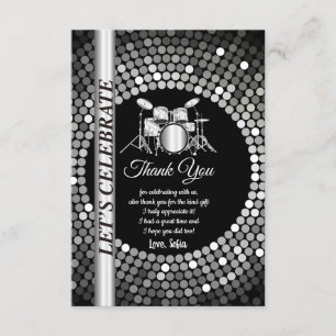 music party, drum set adult, thank you card