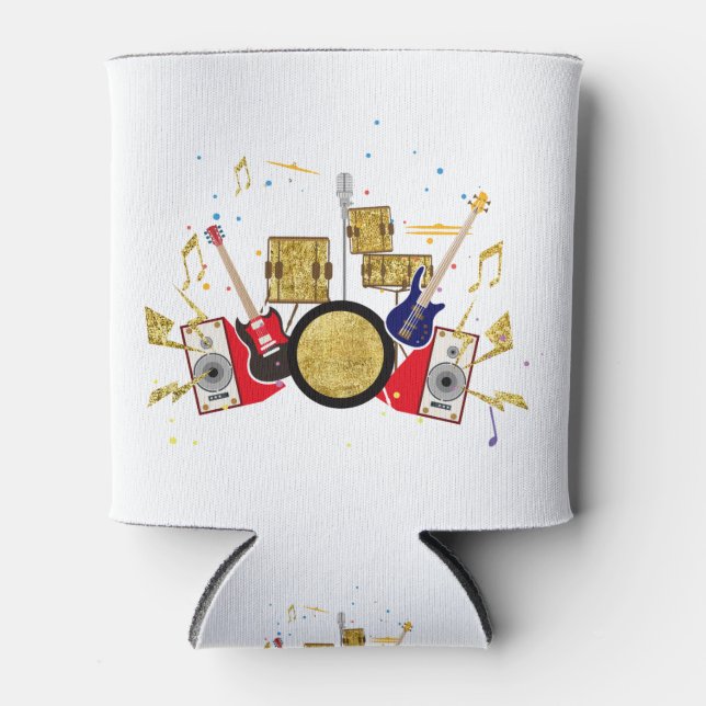 music party guitar drum set musical can cooler (Front)