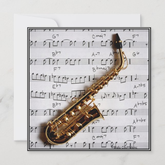 Music Party Saxophone Jazz Customizable Invitation (Front)