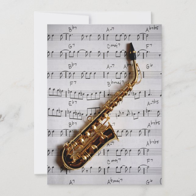 Music Party Saxophone Jazz Customizable Invitation (Front)