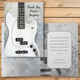 Music Pastor Appreciation Guitar Thank You Card