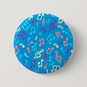 Music pattern 2 inch round button