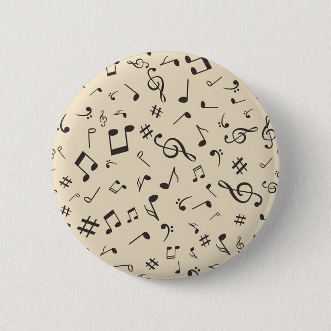 Music pattern 2 inch round button (Front)