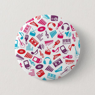 Music pattern 2 inch round button