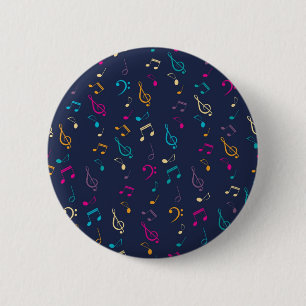 Music pattern 2 inch round button