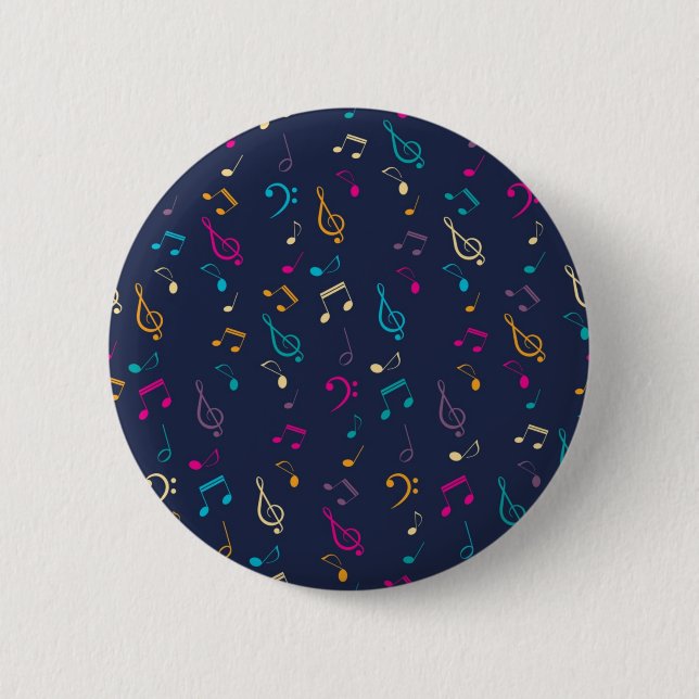 Music pattern 2 inch round button (Front)