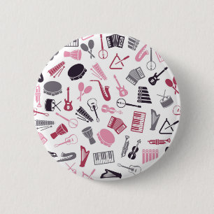 Music pattern 2 inch round button