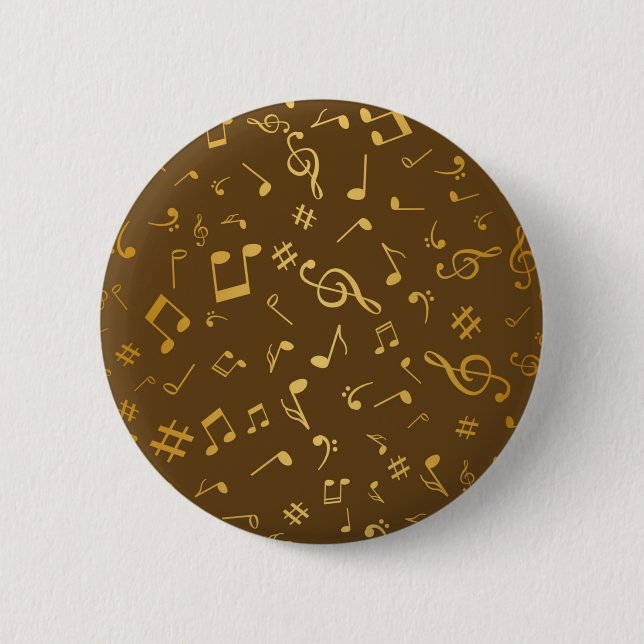 Music pattern 2 inch round button (Front)