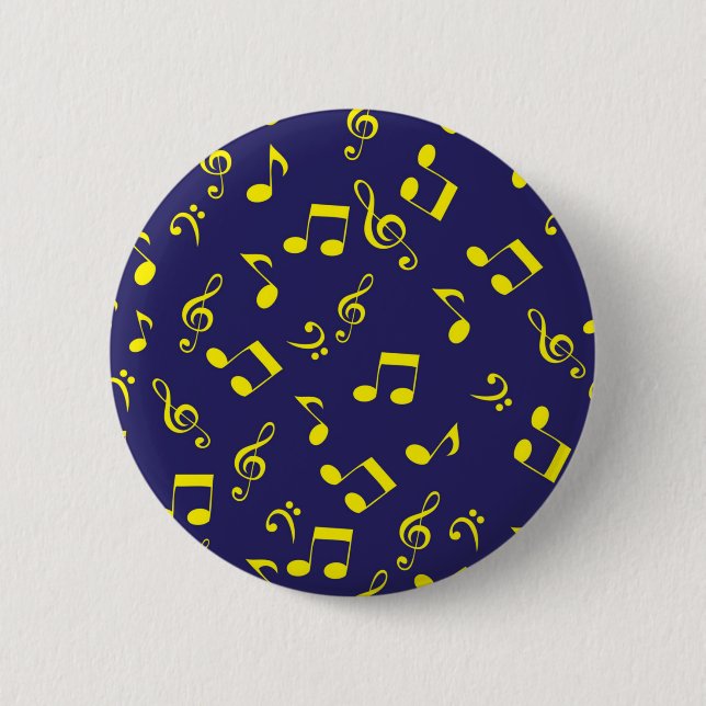 Music pattern 2 inch round button (Front)