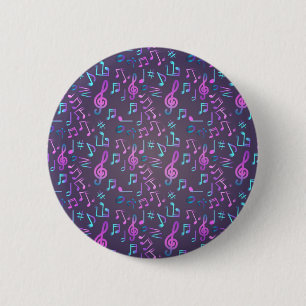 Music pattern 2 inch round button