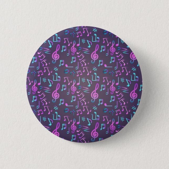 Music pattern 2 inch round button (Front)