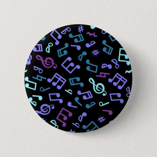 Music pattern 2 inch round button (Front)