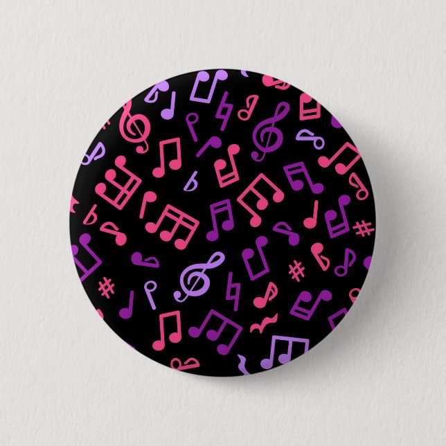 Music pattern 2 inch round button (Front)