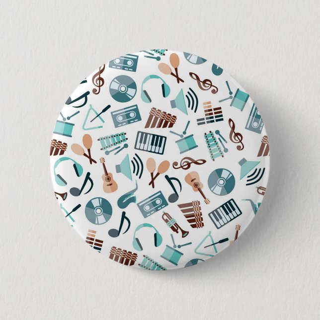 Music pattern 2 inch round button (Front)