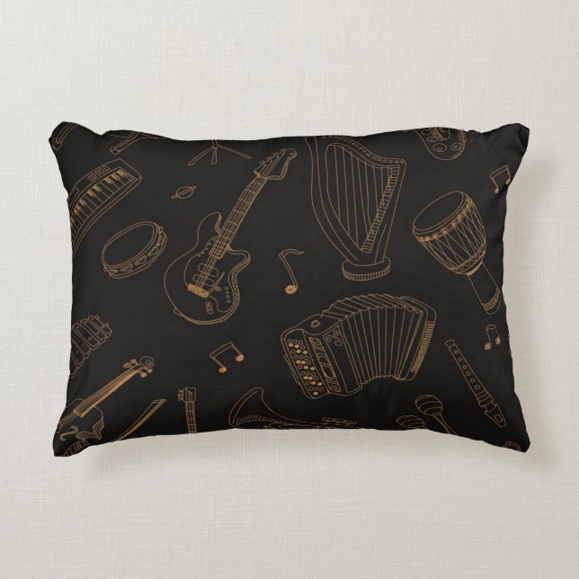Music pattern accent pillow (Front)