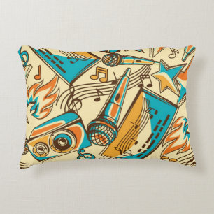 Music pattern accent pillow