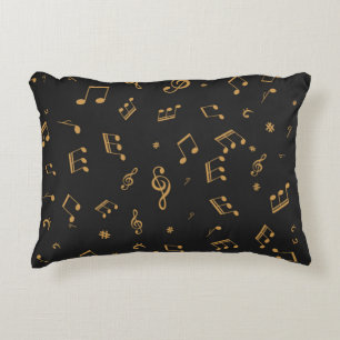 Music pattern accent pillow