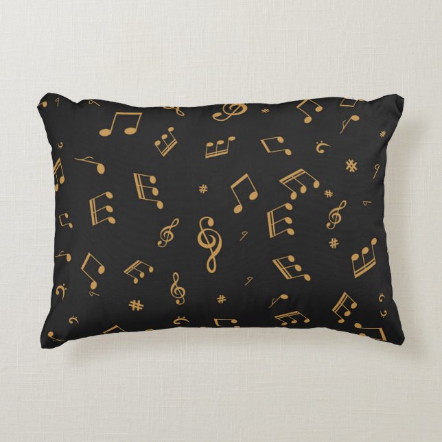 Music pattern accent pillow (Front)