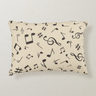 Music pattern accent pillow