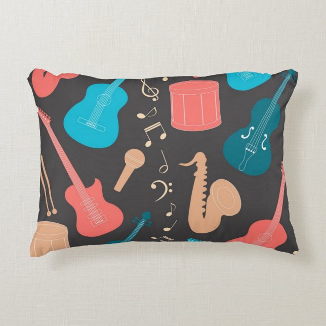 Music pattern accent pillow (Front)