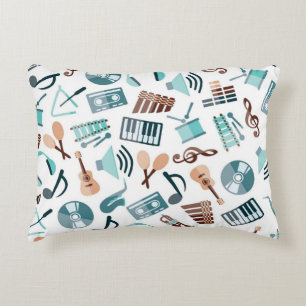 Music pattern accent pillow