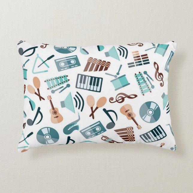 Music pattern accent pillow (Front)