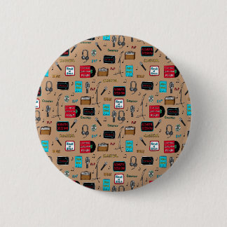Music Pattern, Acoustic Session, Rock n Roll, Indi 2 Inch Round Button