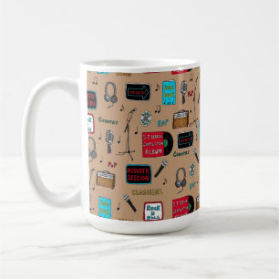 Music Pattern, Acoustic Session, Rock n Roll, Indi Coffee Mug