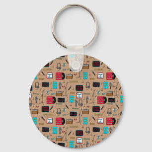 Music Pattern, Acoustic Session, Rock n Roll, Indi Keychain