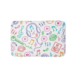 Music pattern bath mat