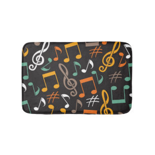 Music pattern bath mat