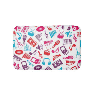 Music pattern bath mat