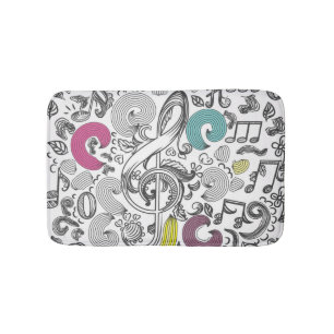 Music pattern bath mat
