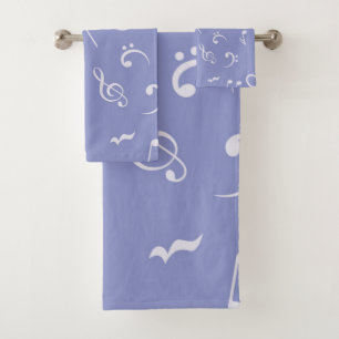 Music pattern bath towel set